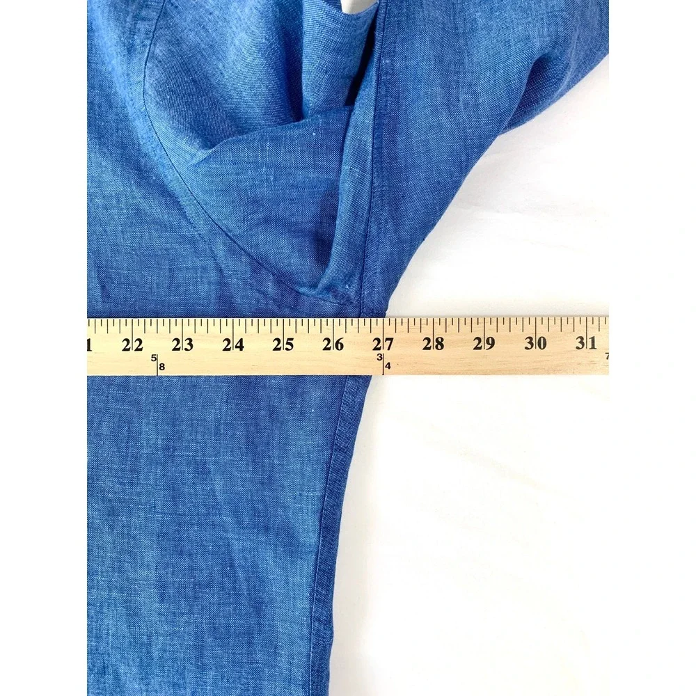 Charles Tyrwhitt Mens Pure Linen Slim Fit Shirt Cornflower Blue XXL $139 - Picture 15 of 16